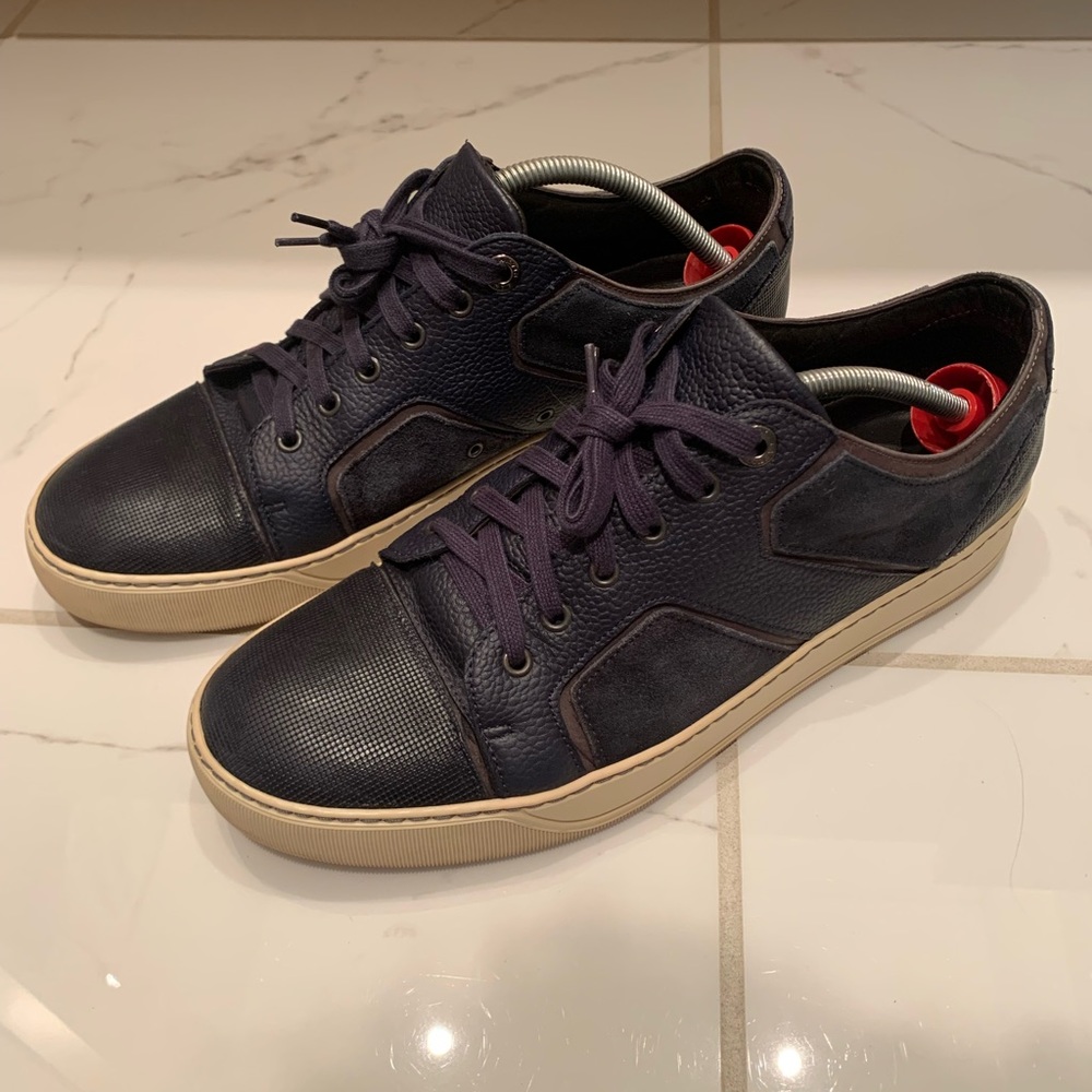 Lanvin Blue Cut Leather Sneaker